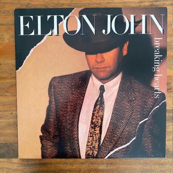 Elton John breaking hearts vinyl LP record 1984 Geffen Records - Picture 1 of 6